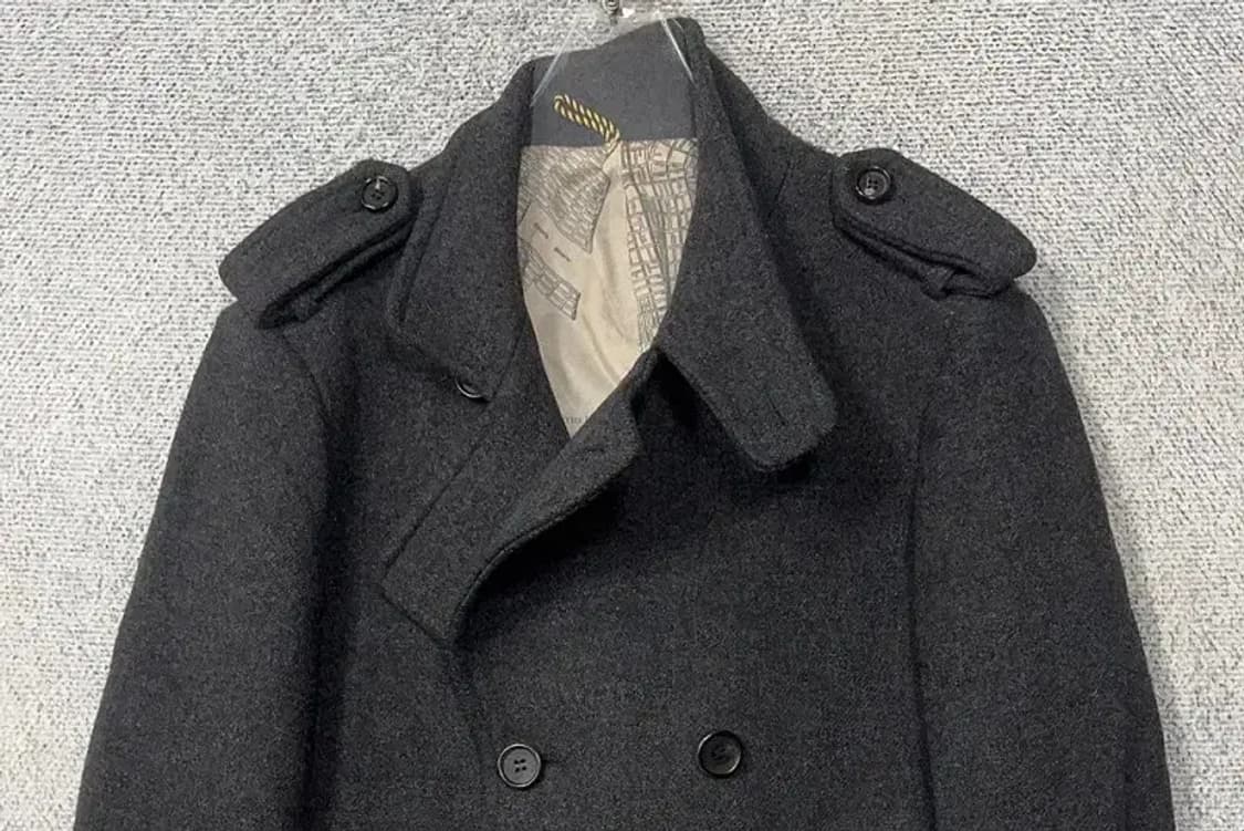 커스텀멜로우 그레이 울 버튼 피 코트 36/95 상품이미지3