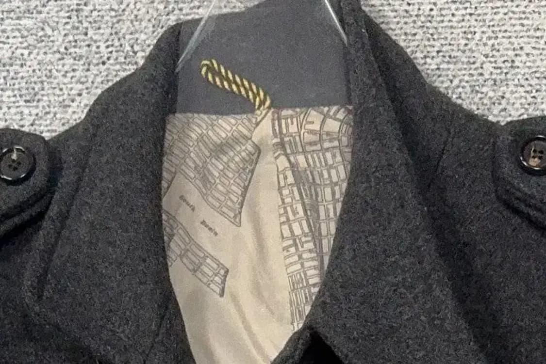 커스텀멜로우 그레이 울 버튼 피 코트 36/95 상품이미지5