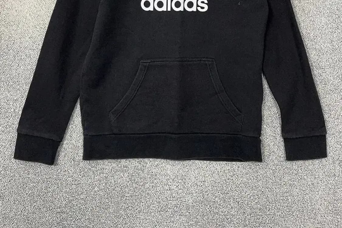 아디다스 빅로고 프린팅 블랙 후드티 M 상품이미지4