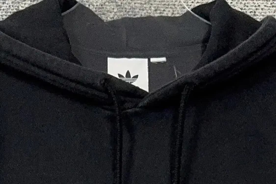 아디다스 빅로고 프린팅 블랙 후드티 M 상품이미지5