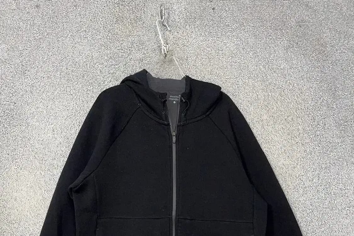 무신사스탠다드 블랙 무지 후드집업 L 상품이미지3