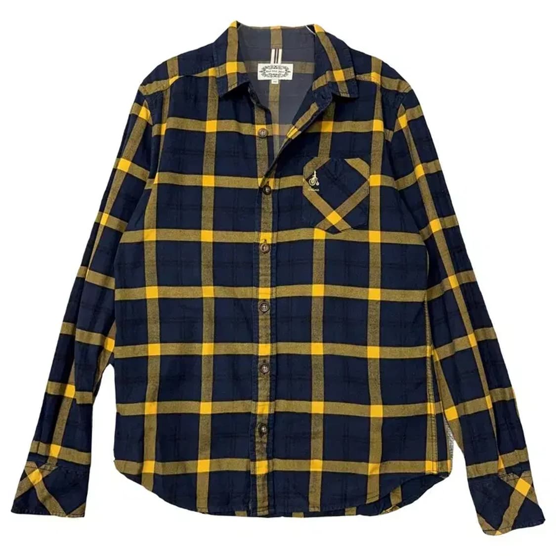빈폴 체크 네이비 옐로우 캐주얼 셔츠 100 상품이미지1