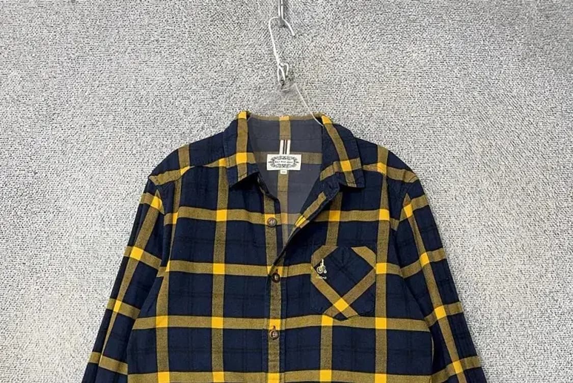 빈폴 체크 네이비 옐로우 캐주얼 셔츠 100 상품이미지3