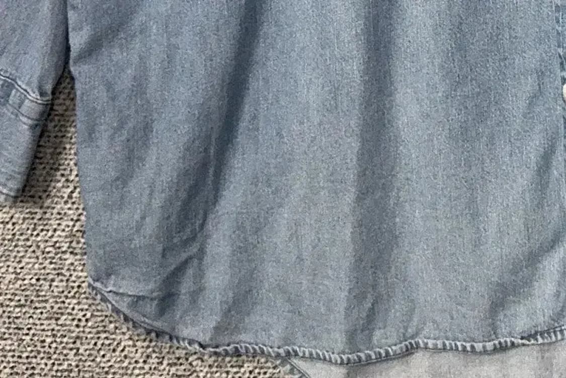 유니클로 라이트 블루 데님 오버핏 블라우스 XL 상품이미지6