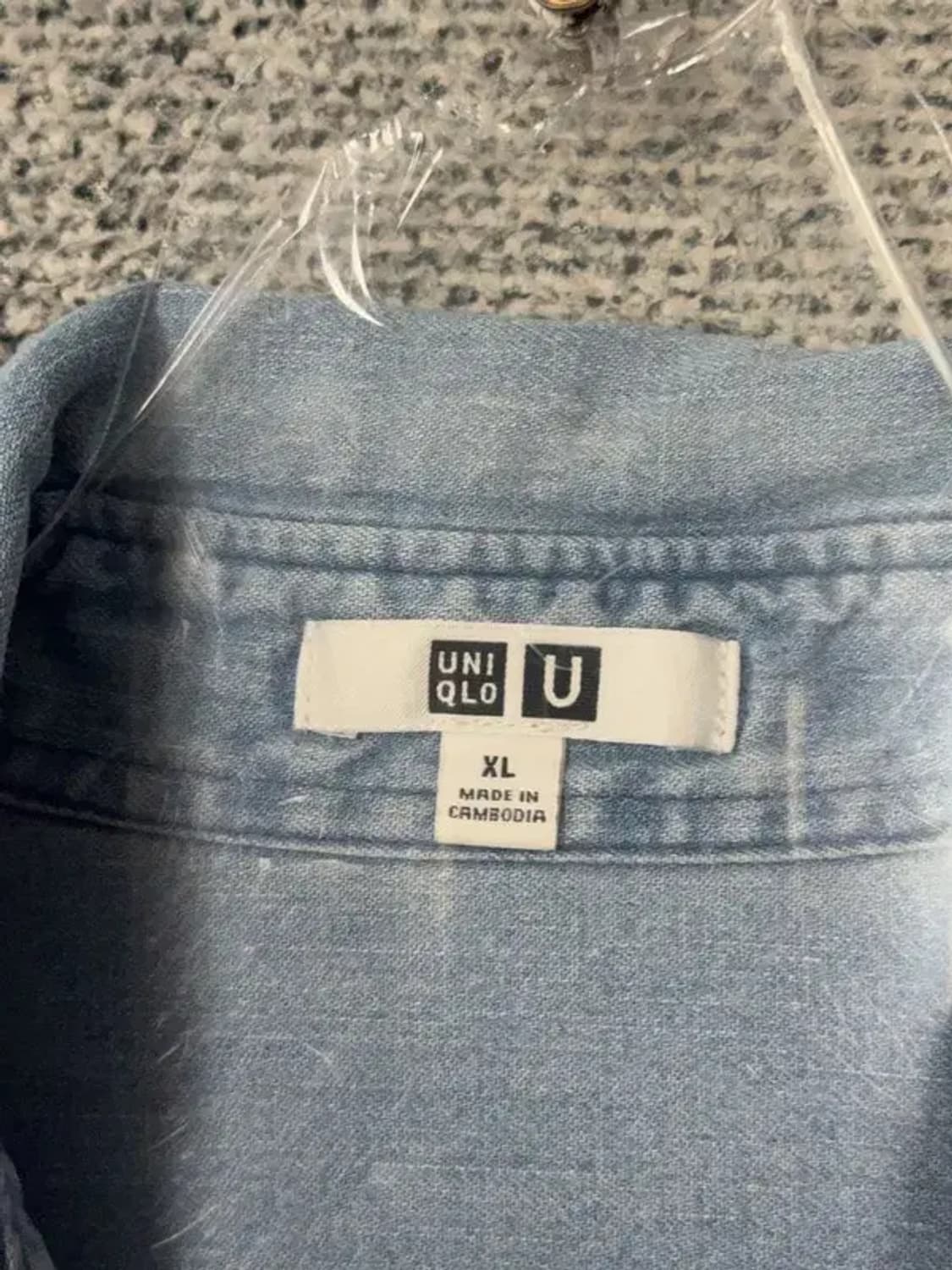 유니클로 라이트 블루 데님 오버핏 블라우스 XL 상품이미지7