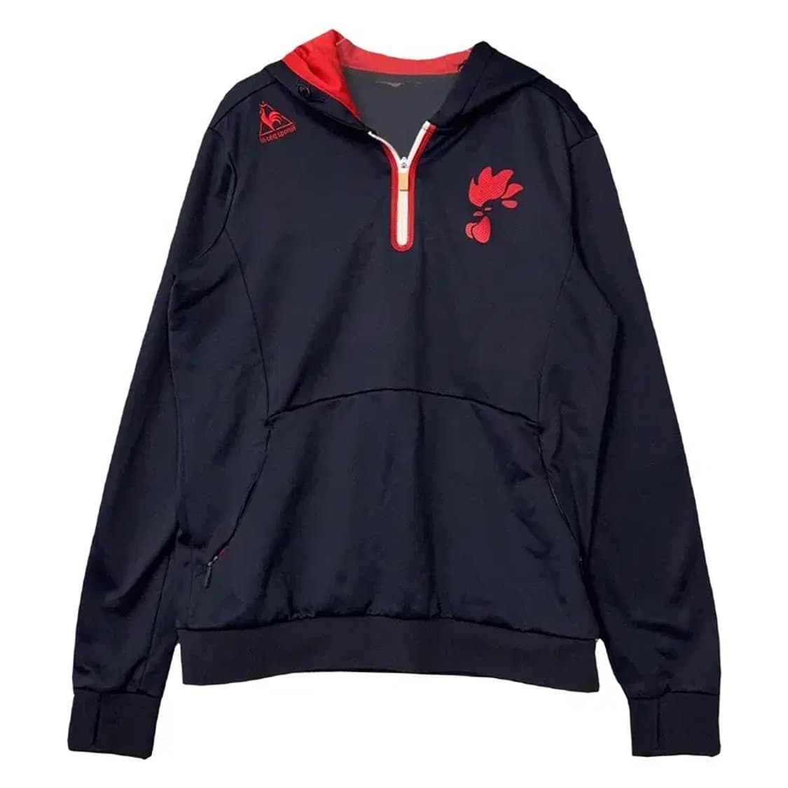 르꼬끄 스포츠 네이비 로고 반집업 후드티 XL 상품이미지1