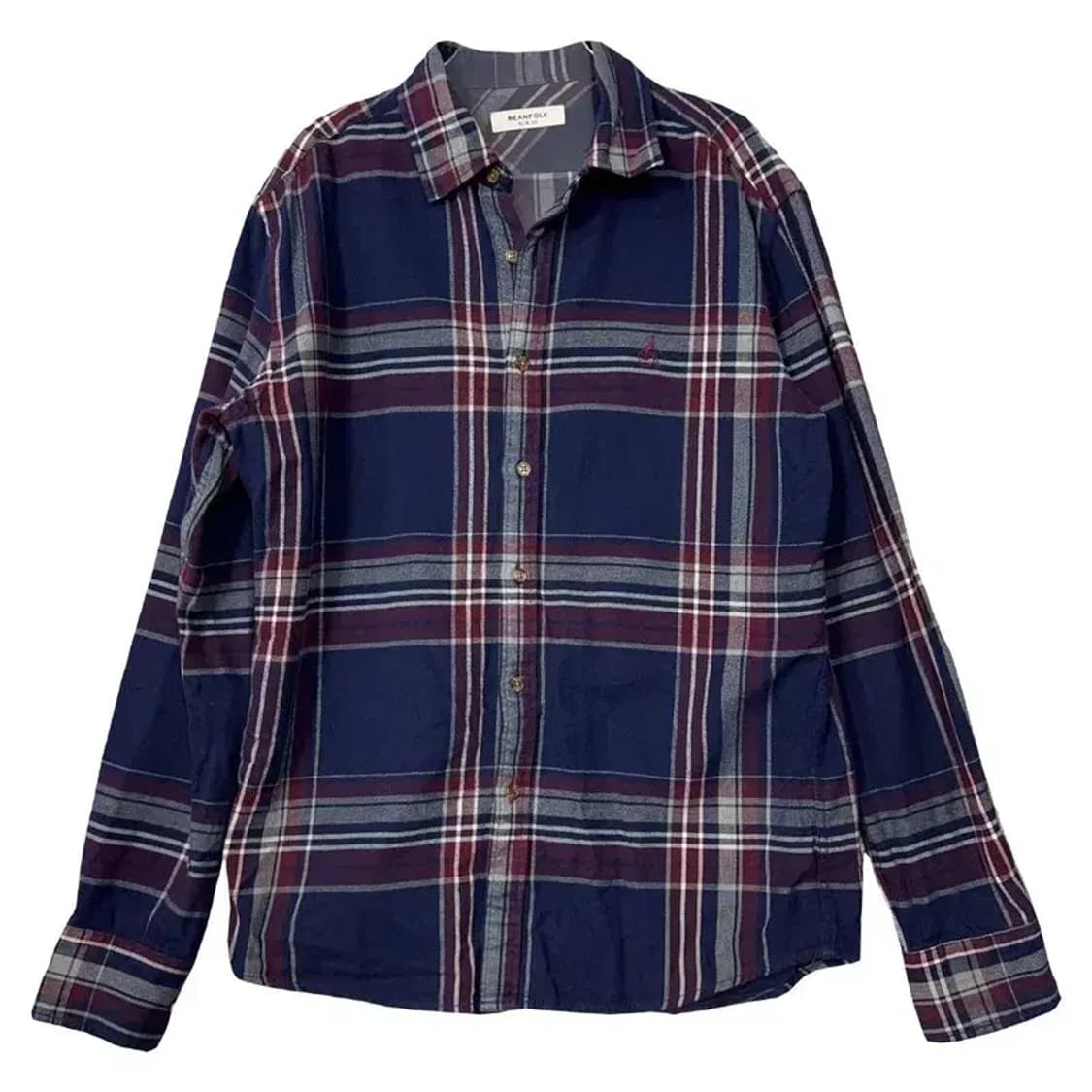 빈폴 체크 네이비 로고 셔츠 100 상품이미지1