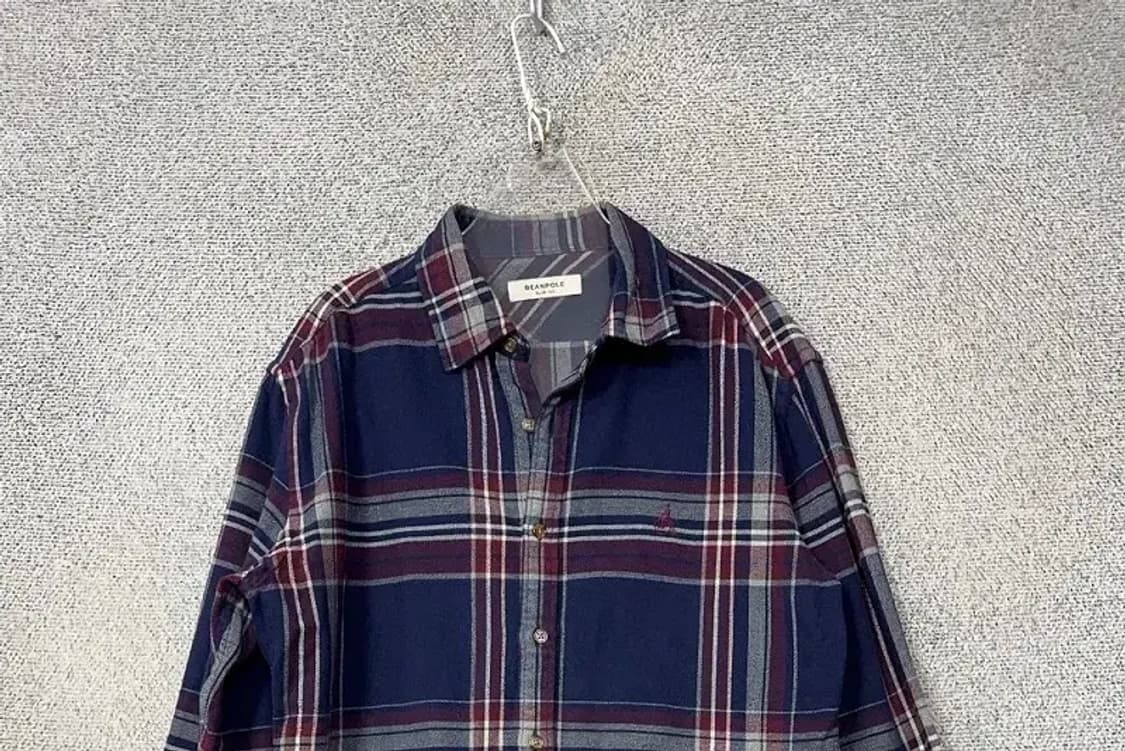 빈폴 체크 네이비 로고 셔츠 100 상품이미지3