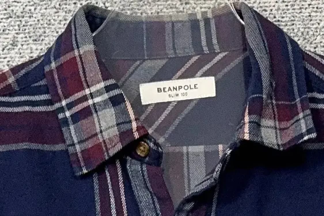 빈폴 체크 네이비 로고 셔츠 100 상품이미지5