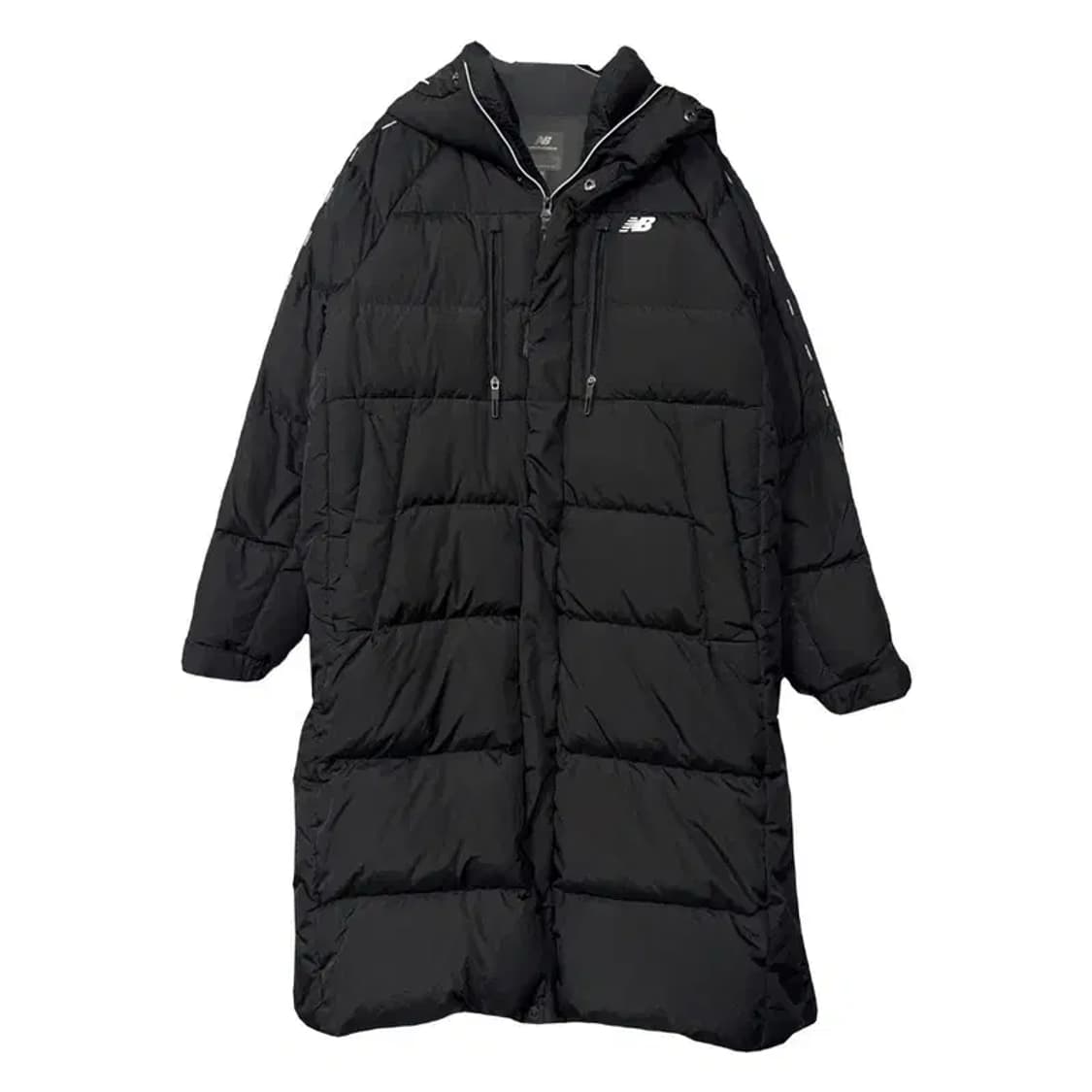 뉴발란스 블랙 로고 구스다운 롱패딩 L 상품이미지1
