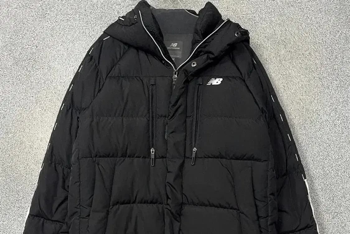 뉴발란스 블랙 로고 구스다운 롱패딩 L 상품이미지3