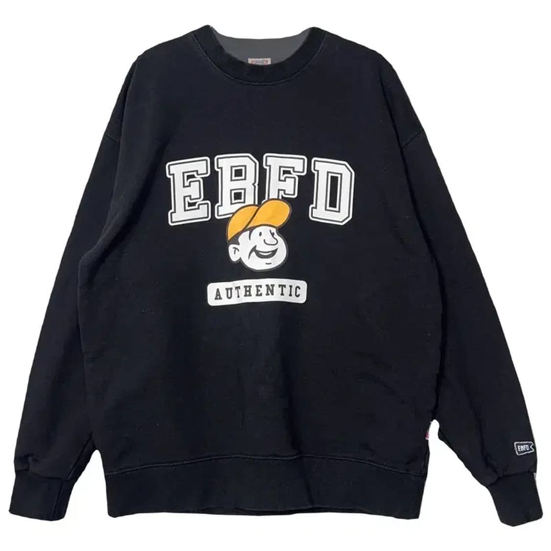 이벳필드 프린팅 블랙 맨투맨 S 상품이미지1