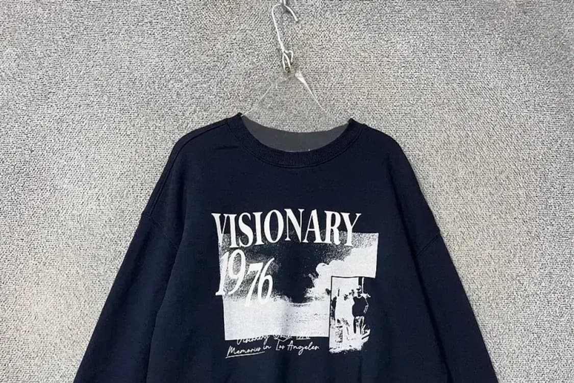 비젼 스트릿웨어 프린팅 네이비 맨투맨 L 상품이미지3