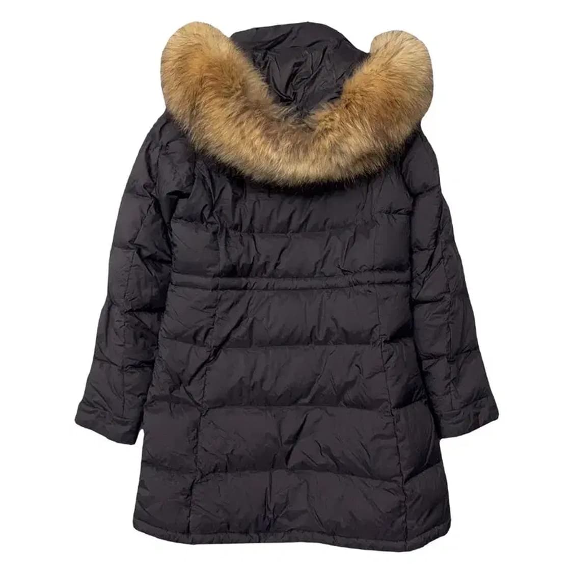 몽벨 블랙 여성 후드 퍼 다운 롱패딩 95(M) 상품이미지2