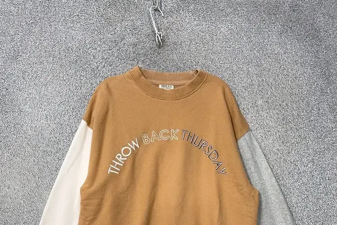 후아유 프린팅 카멜 맨투맨 M 상품이미지3