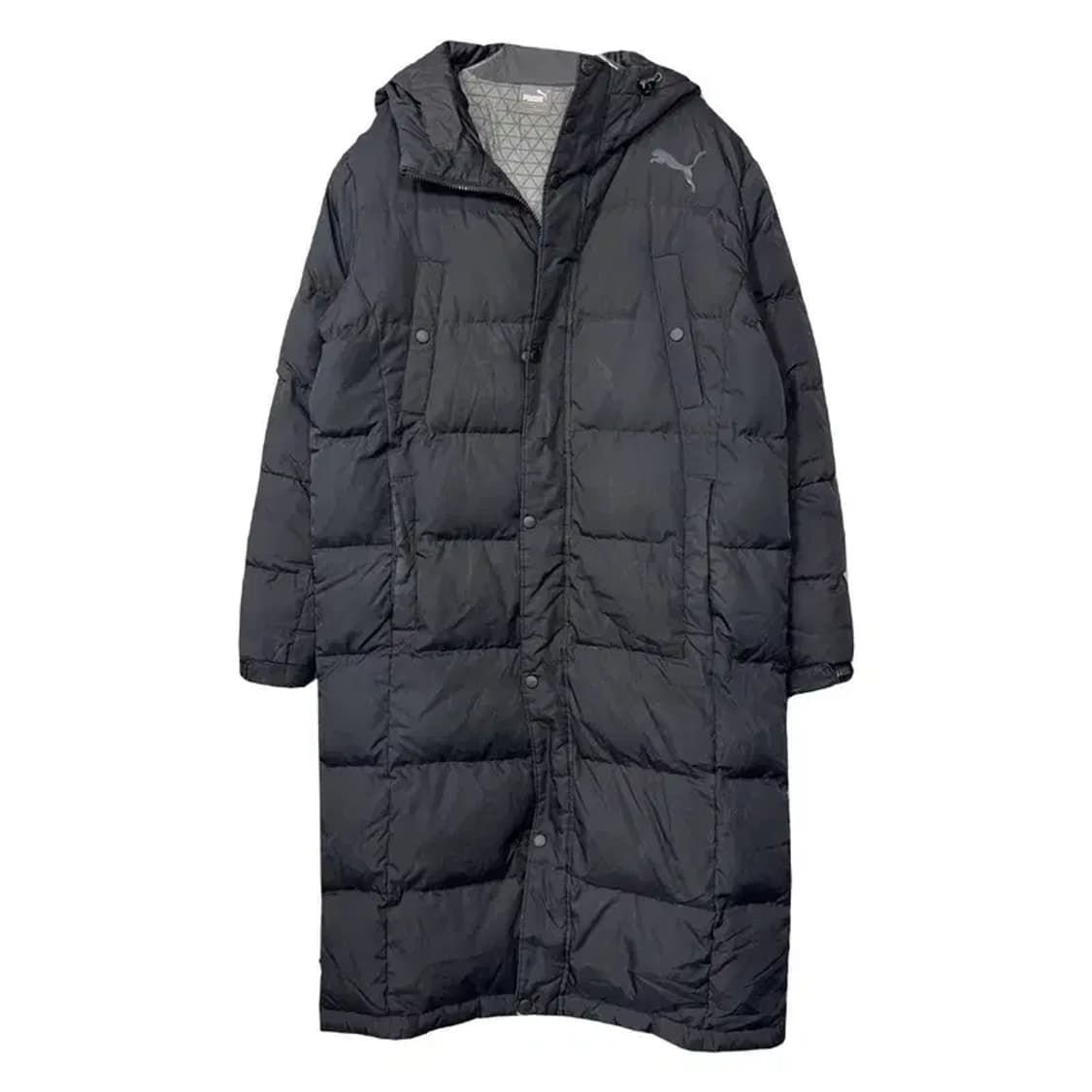 푸마 블랙 로고 덕다운 롱패딩 S 상품이미지1