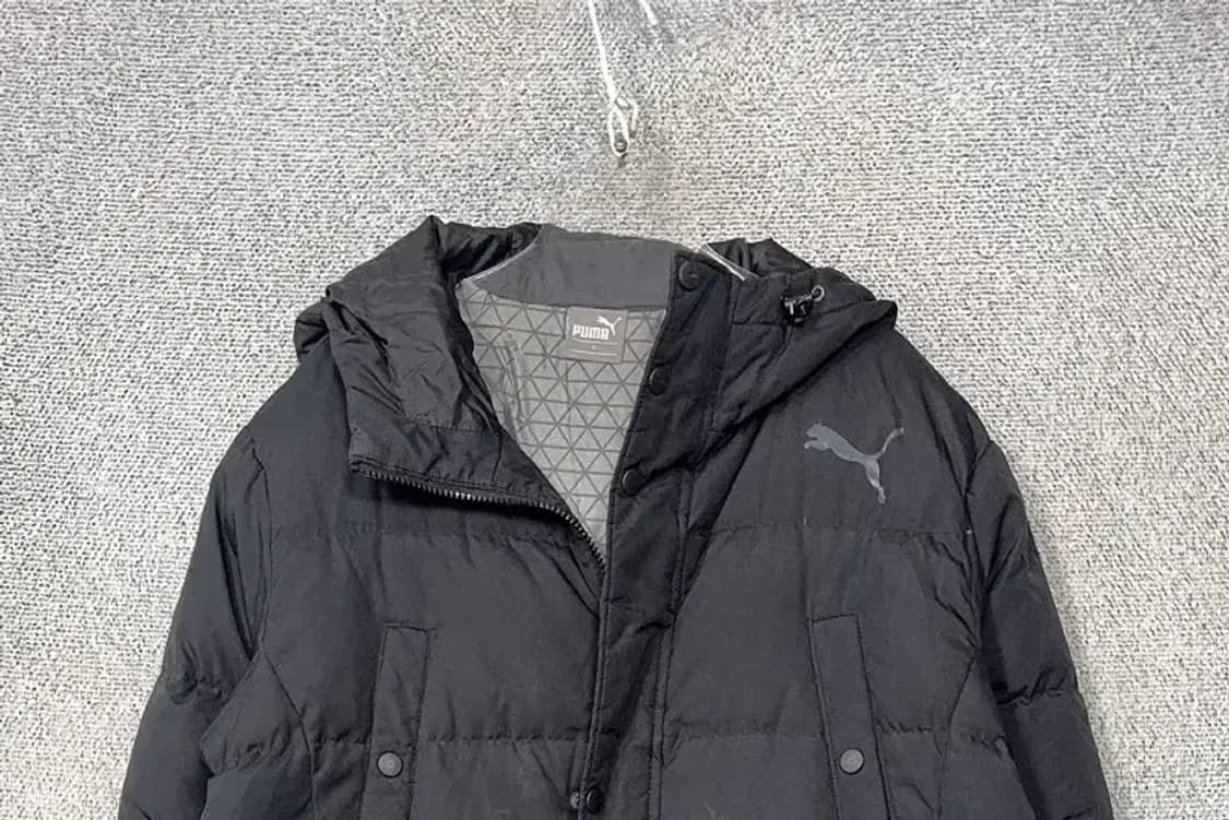 푸마 블랙 로고 덕다운 롱패딩 S 상품이미지3