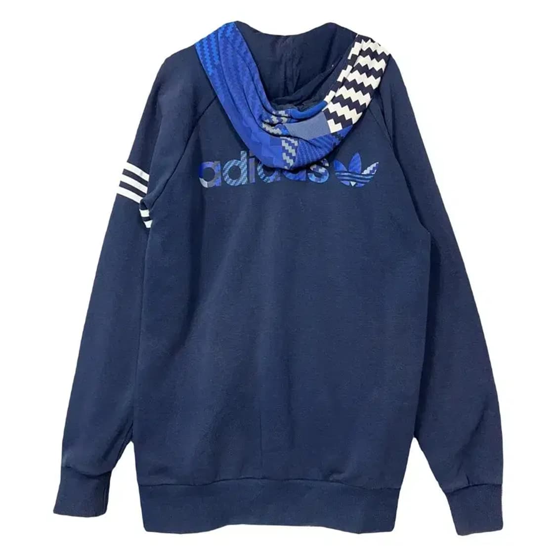 아디다스 프린팅 네이비 로고 후드집업 XL 상품이미지2