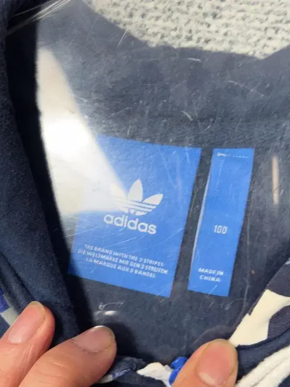 아디다스 프린팅 네이비 로고 후드집업 XL 상품이미지5