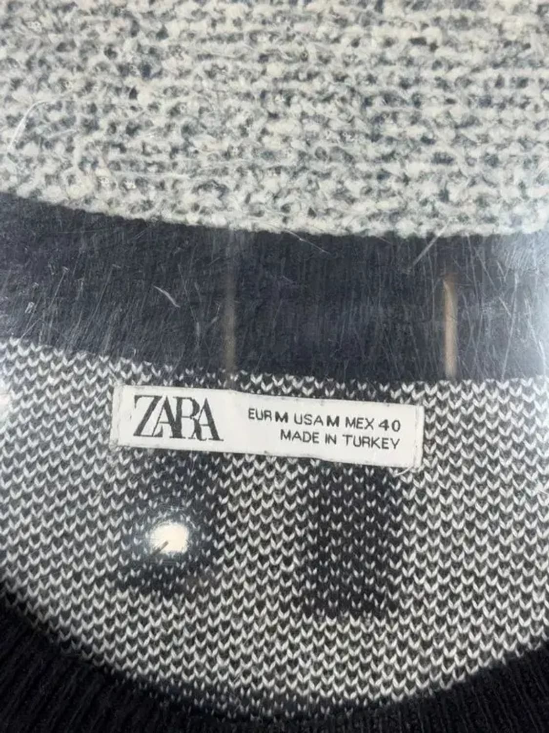 자라 블랙 빈티지 패턴 니트 M 상품이미지5