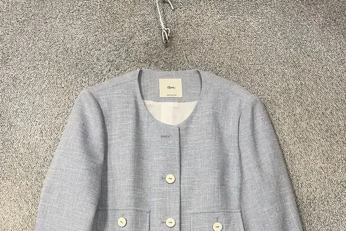 로엠 라이트 블루 트위드 자켓 L 상품이미지3