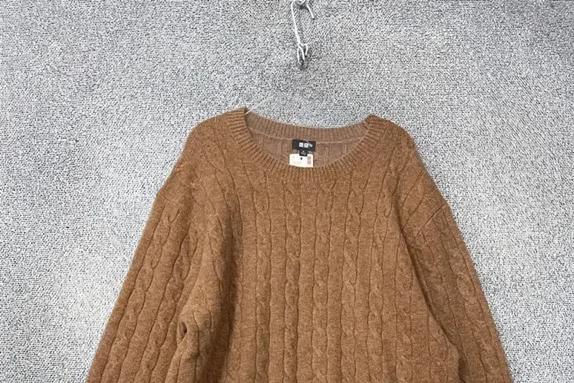 유니클로 브라운 케이블 니트 XL 상품이미지3