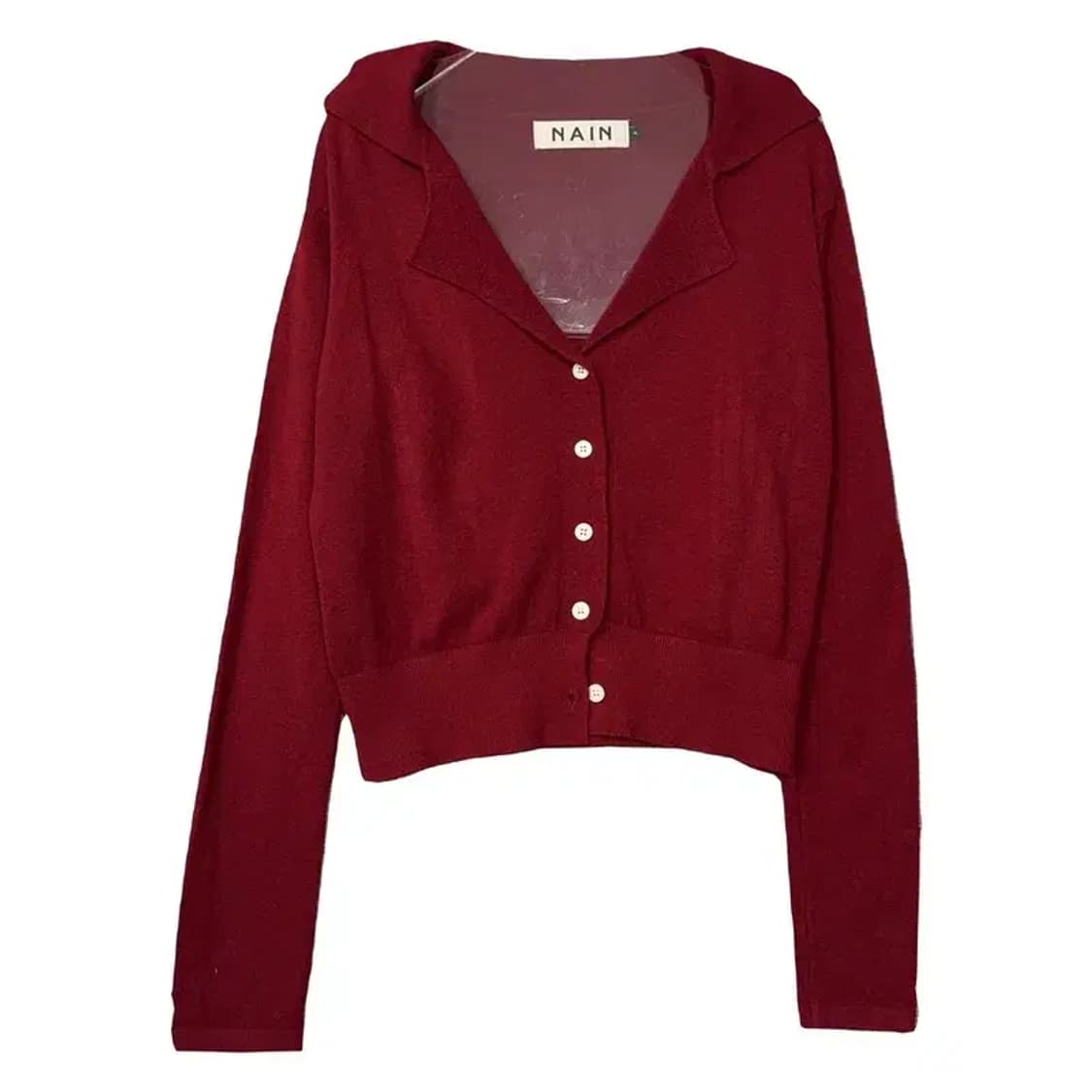 나인 버건디 니트 가디건 F 상품이미지1
