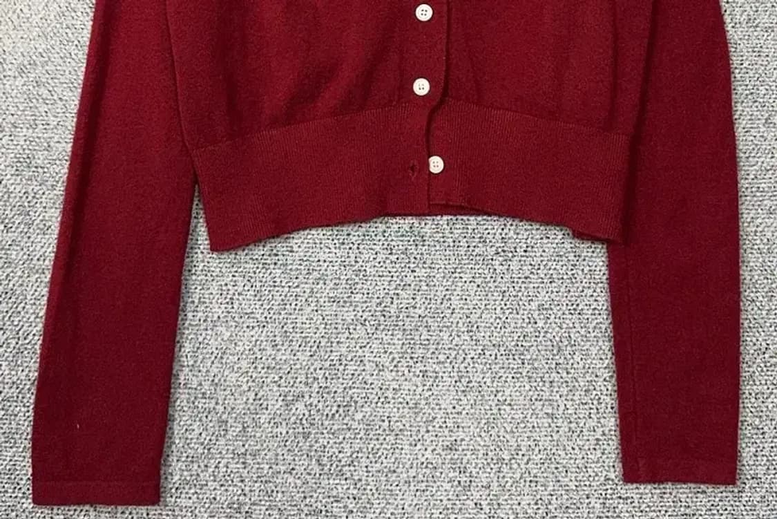 나인 버건디 니트 가디건 F 상품이미지4
