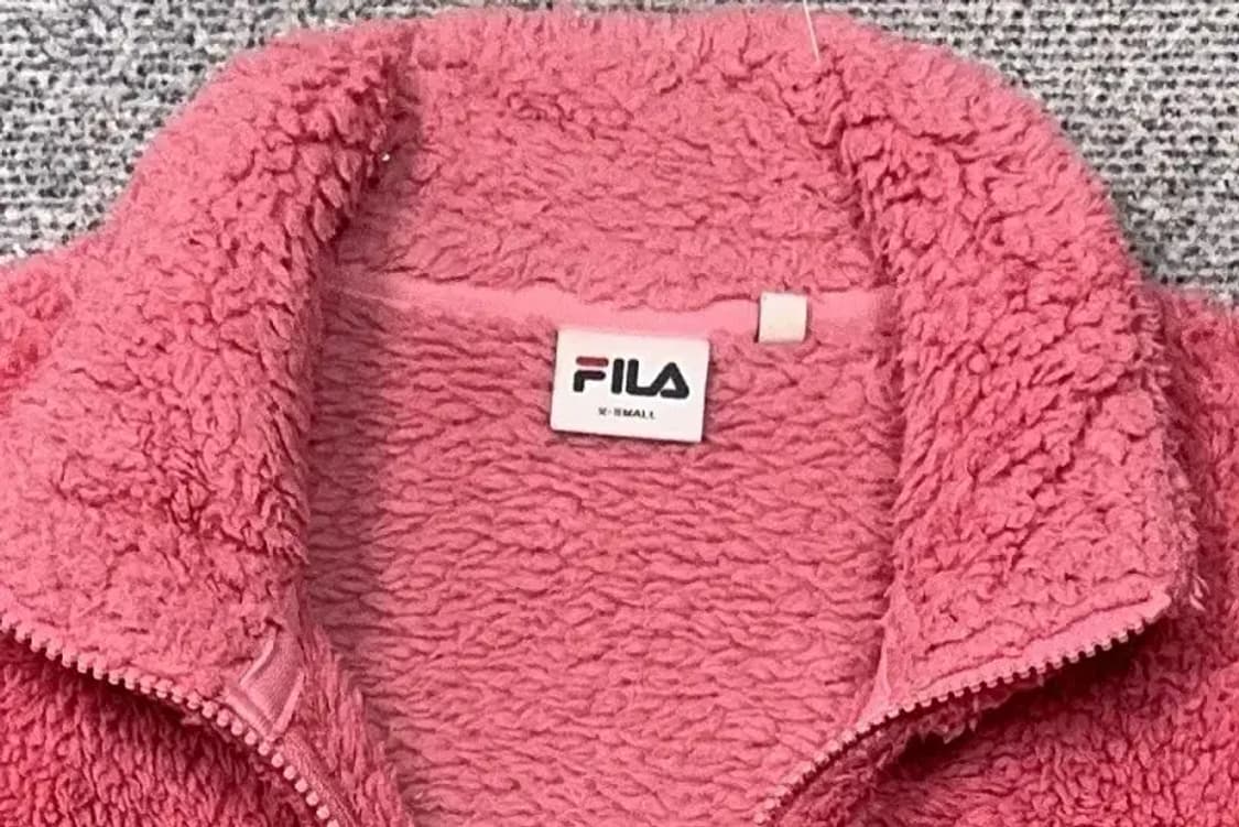 휠라 핑크 뽀글이 후리스 집업 X-SMALL 상품이미지5