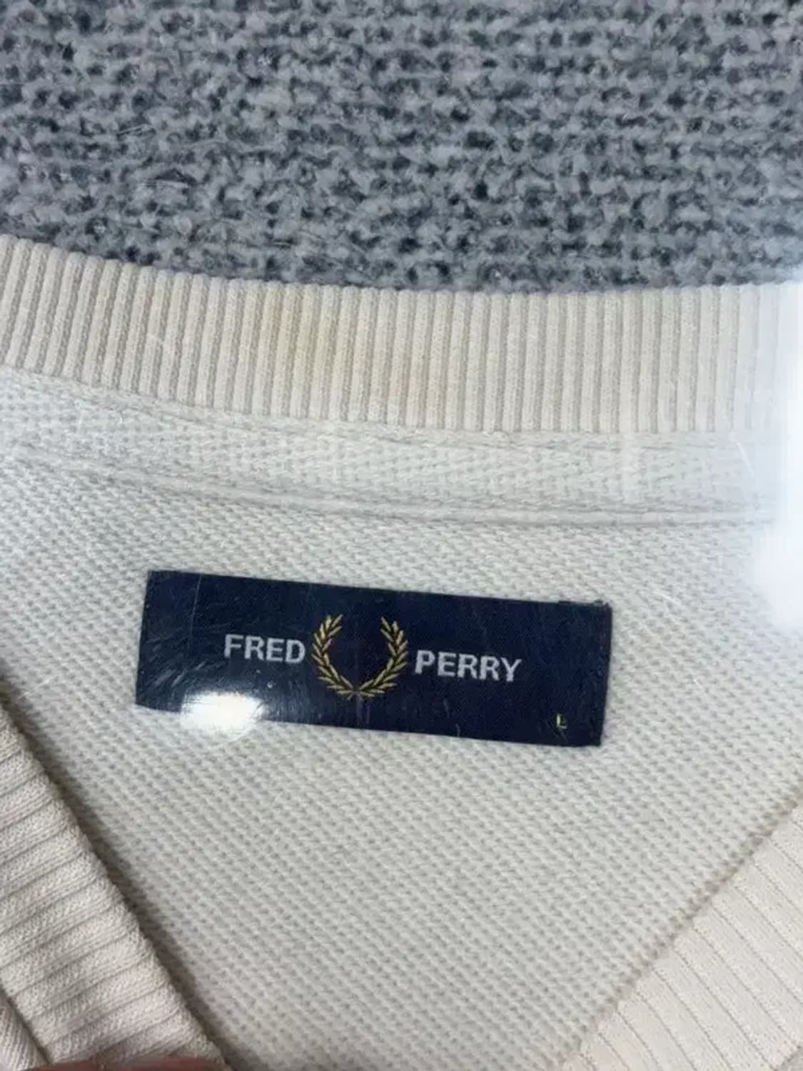 프레드페리 프린팅 크림 맨투맨 L 상품이미지7