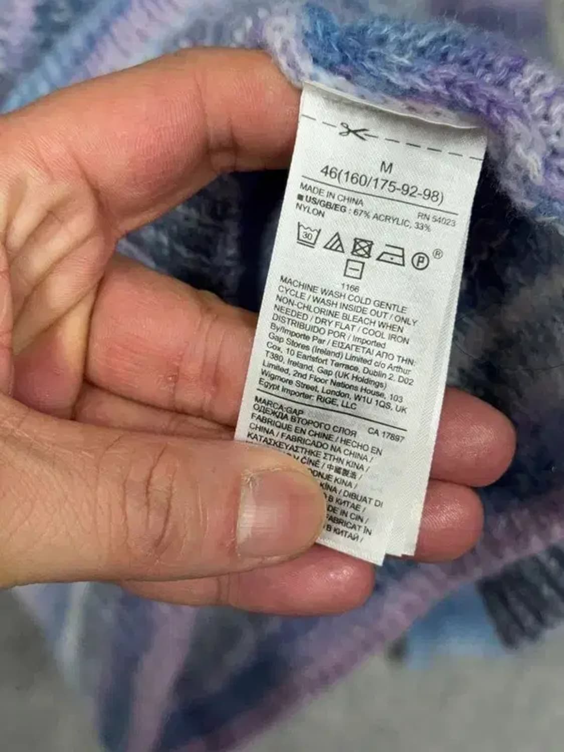 갭 스트라이프 다채색 빈티지 아크릴 니트 M 상품이미지8