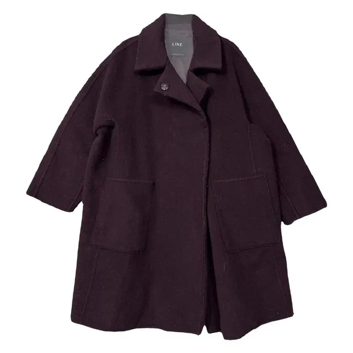 라인 버건디 클래식 오버핏 울 코트 55 상품이미지1