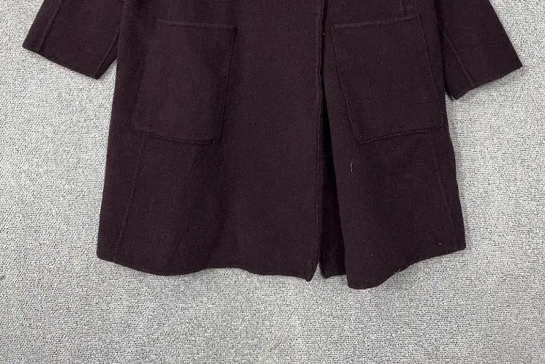 라인 버건디 클래식 오버핏 울 코트 55 상품이미지4