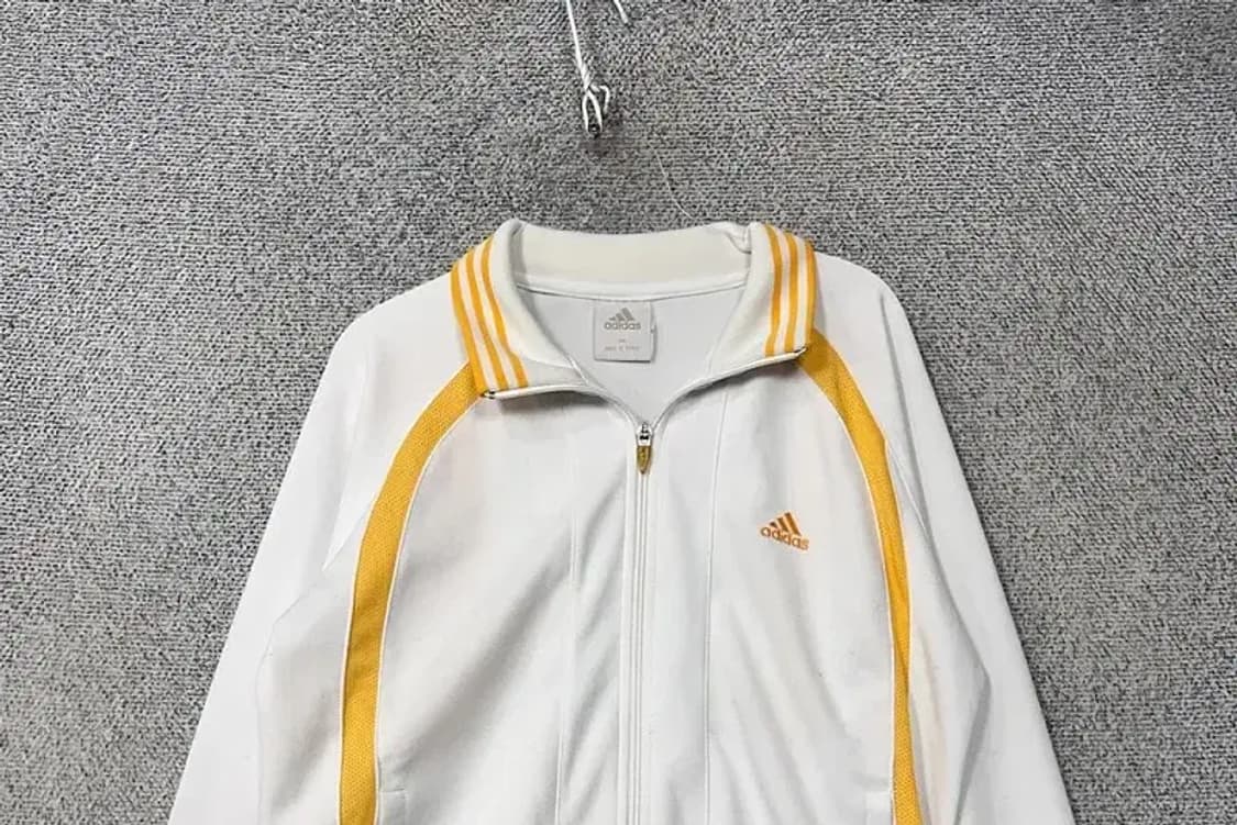 아디다스 화이트 옐로우 오리지날 트랙탑 집업 저지 95 상품이미지3