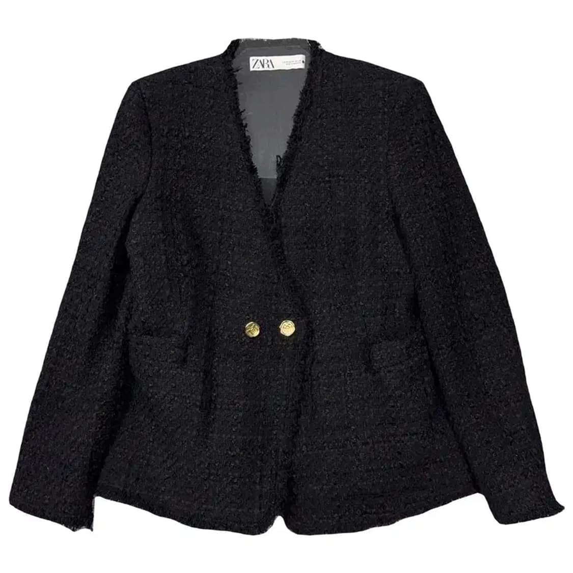 자라 블랙 금방 트위드 블레이저 M 상품이미지1
