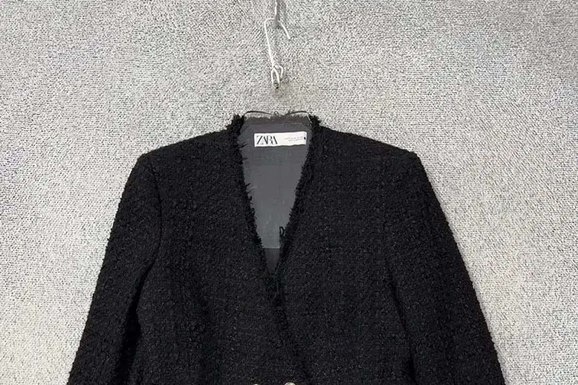 자라 블랙 금방 트위드 블레이저 M 상품이미지3
