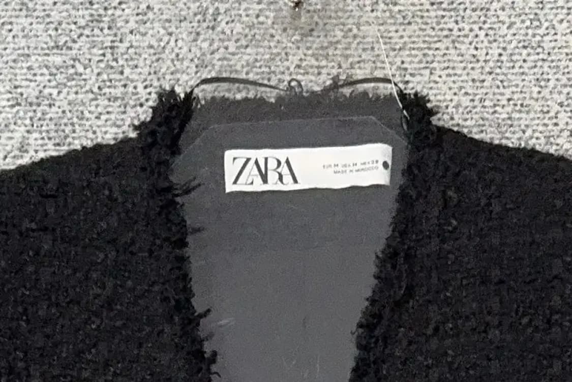자라 블랙 금방 트위드 블레이저 M 상품이미지5