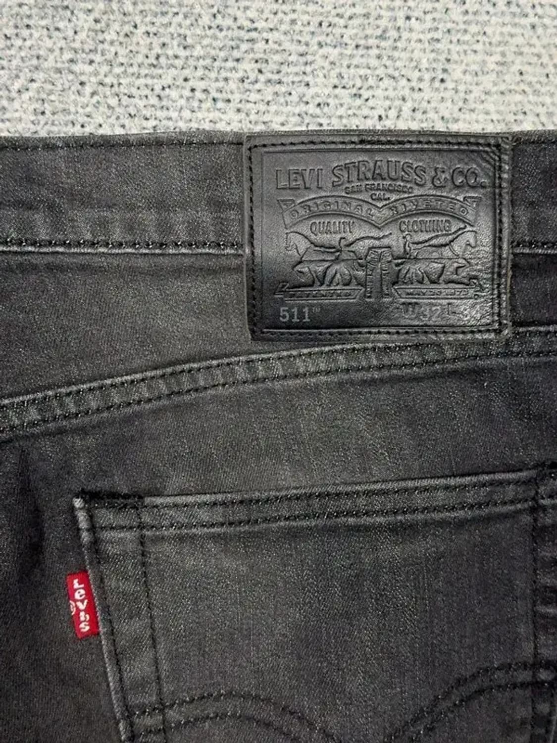리바이스 511 흑청 워싱 데님 팬츠 32 상품이미지6