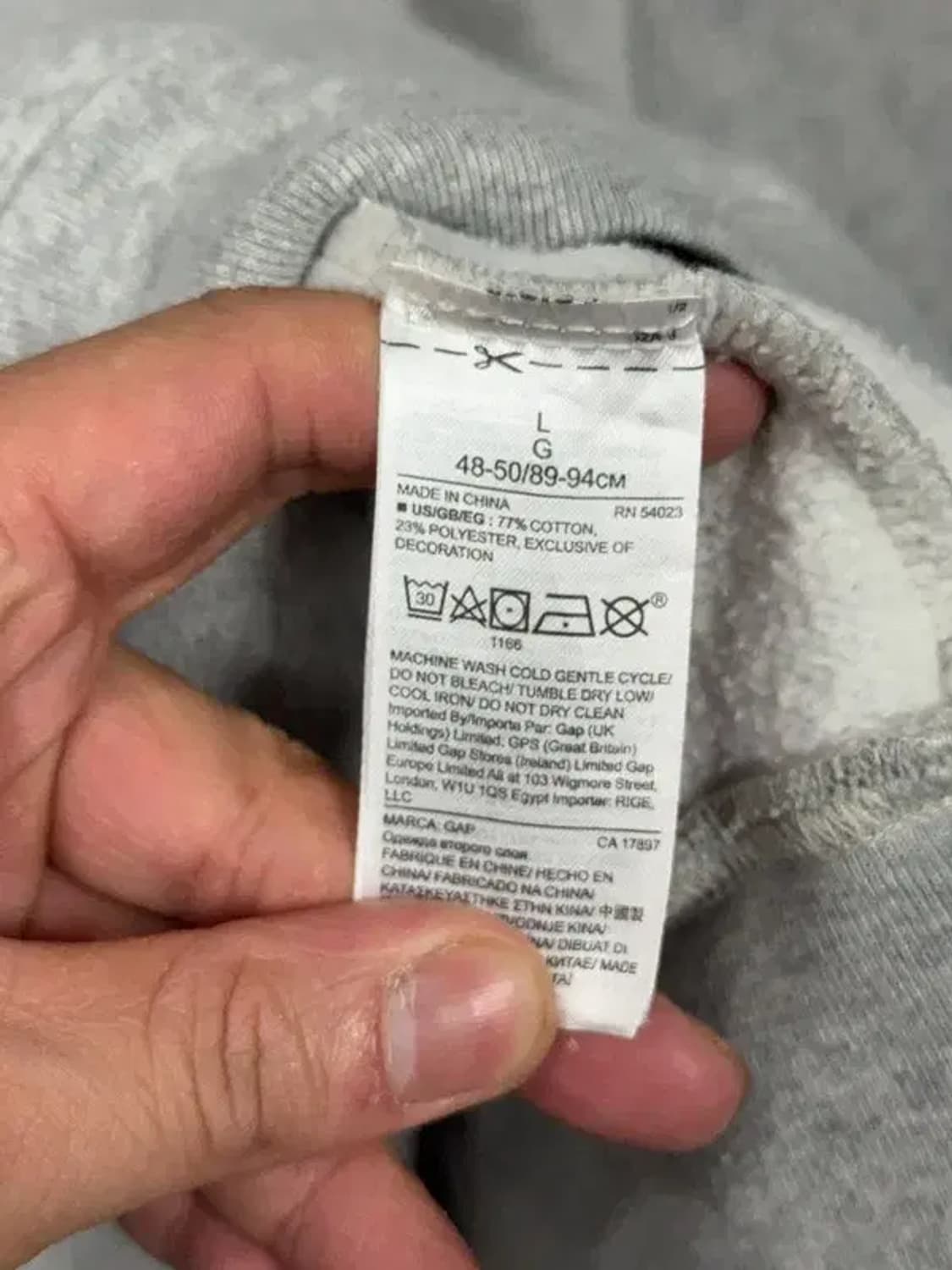 갭 로고 그레이 후드티 L 상품이미지8