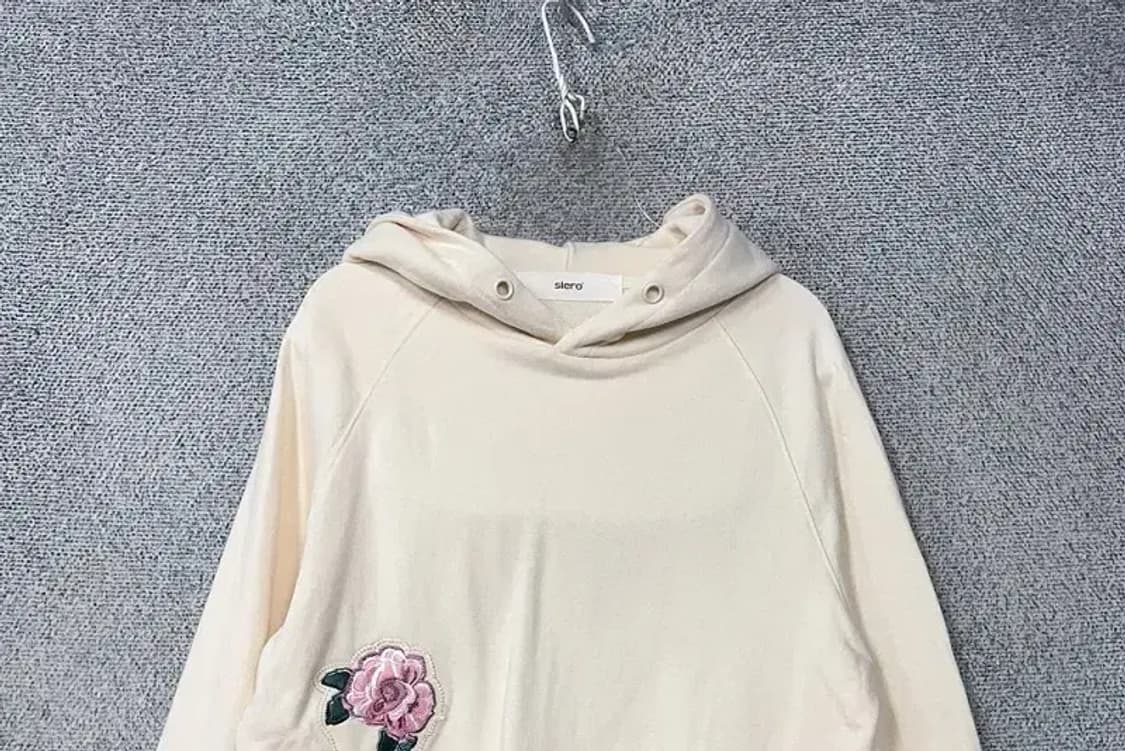 시에로 꽃 자수 크림 후드티 0(XS) 상품이미지3