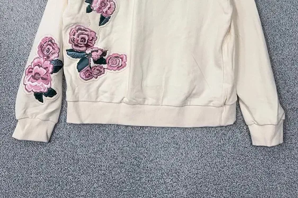 시에로 꽃 자수 크림 후드티 0(XS) 상품이미지4