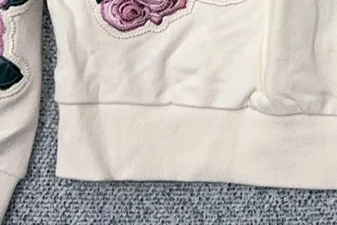 시에로 꽃 자수 크림 후드티 0(XS) 상품이미지6