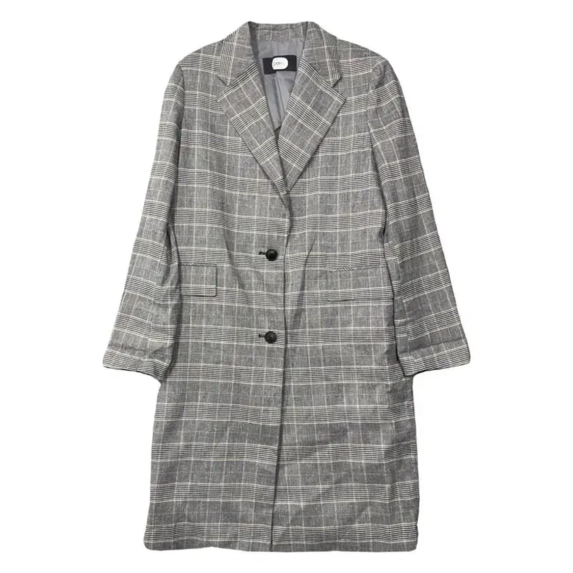 듀엘 체크 라이트 그레이 투버튼 코트 XL 상품이미지1