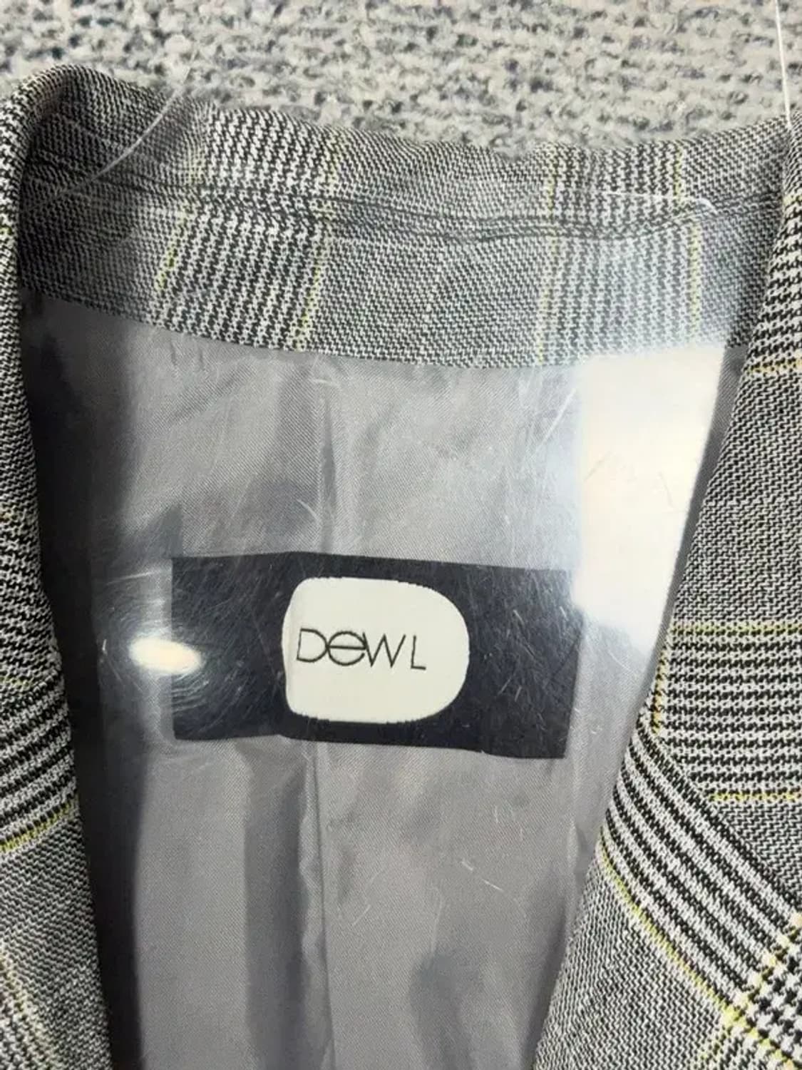 듀엘 체크 라이트 그레이 투버튼 코트 XL 상품이미지6