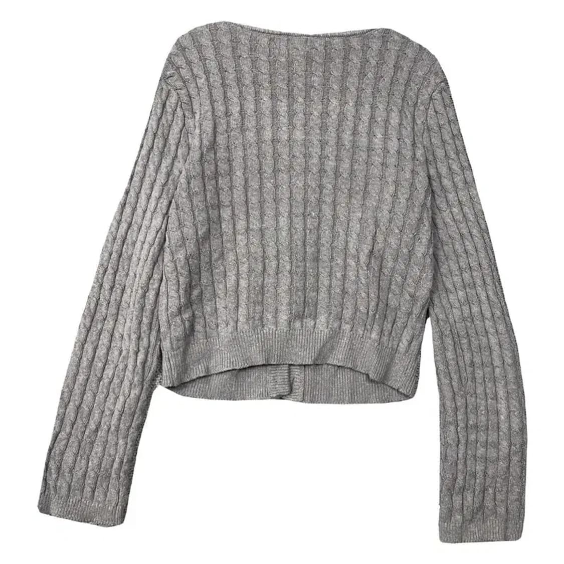 에이치엔앰 라이트 그레이 케이블 니트 가디건 M 상품이미지2