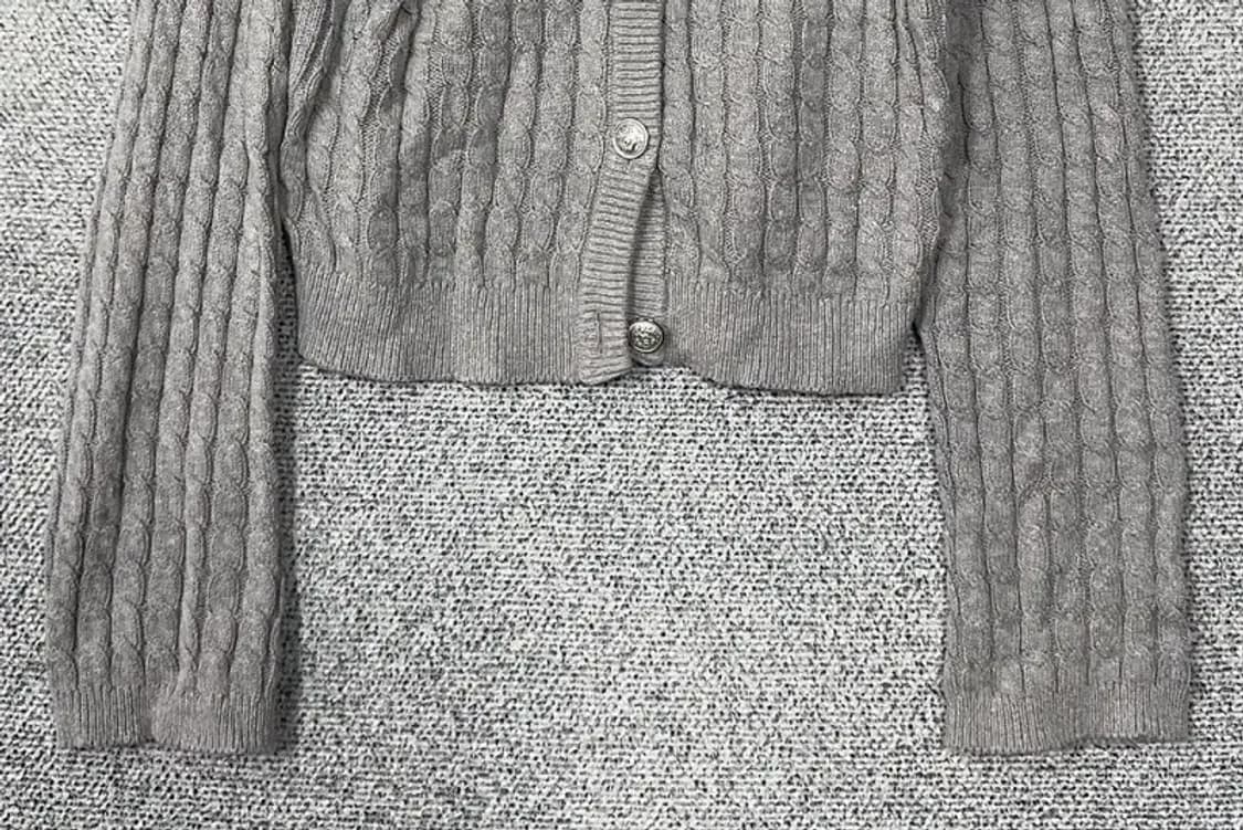 에이치엔앰 라이트 그레이 케이블 니트 가디건 M 상품이미지4
