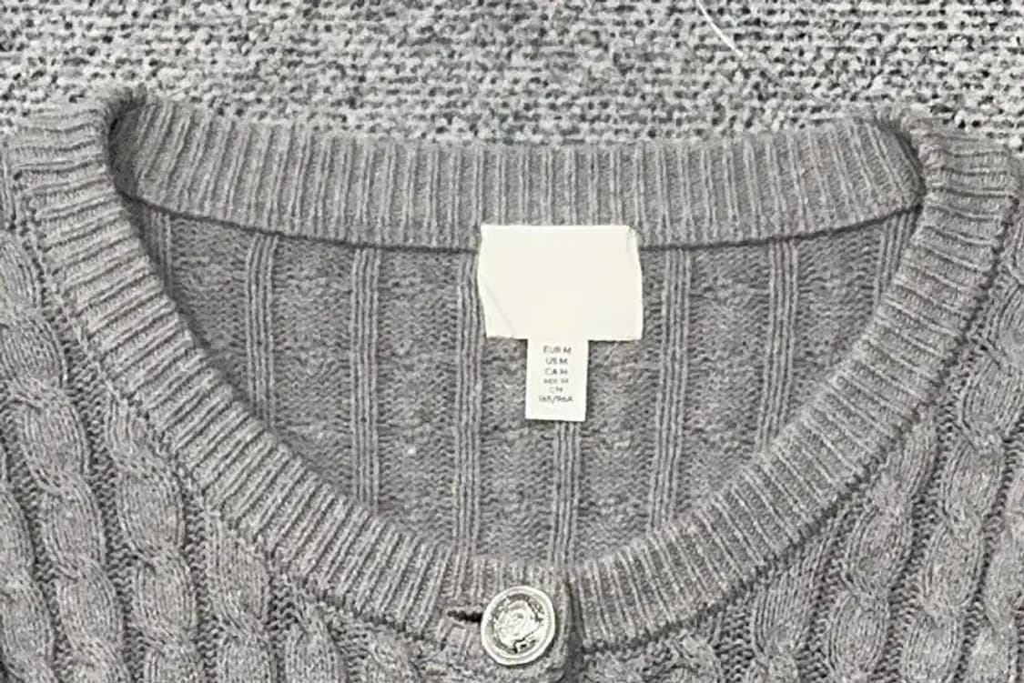 에이치엔앰 라이트 그레이 케이블 니트 가디건 M 상품이미지5