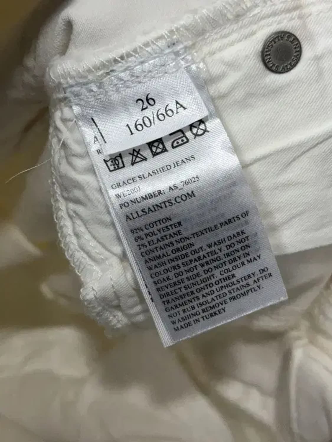[새상품]올세인츠 화이트 스키니진 W26 상품이미지9