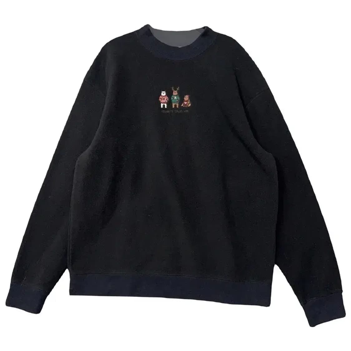 후아유 블랙 센터 로고 맨투맨 M 상품이미지1