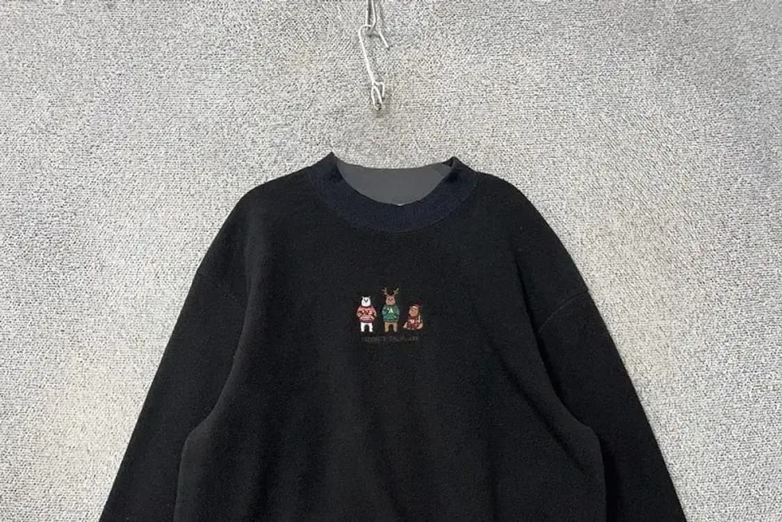 후아유 블랙 센터 로고 맨투맨 M 상품이미지3